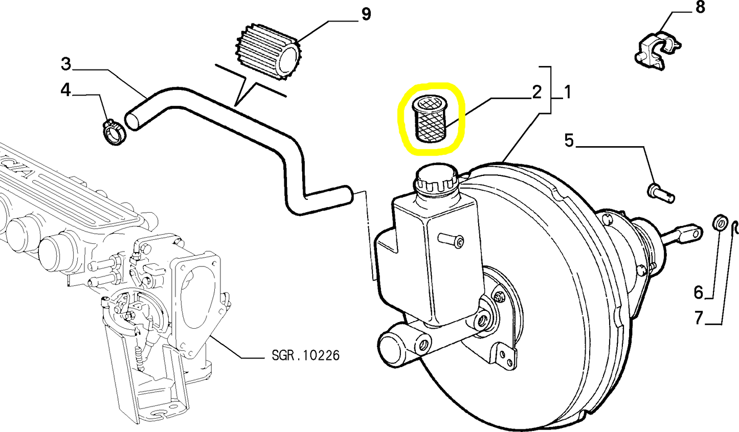 Lancia K Brake Fluid Reservoir Filter New Original 46409695 9947409