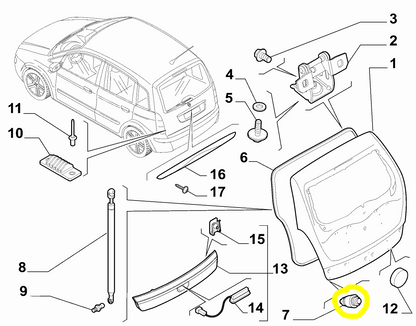 Lancia Musa Tassello in Gomma Cofano Bagagliaio Nuovo Originale 51805094