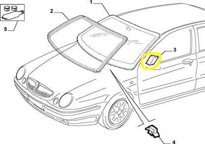 Lancia Lybra Blocchetto Parabrezza e Lunotto Nuovo Originale 60509671 60509625