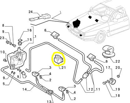 Lancia Thema K Windshield Wiper Pipe Clip New Original 82446950