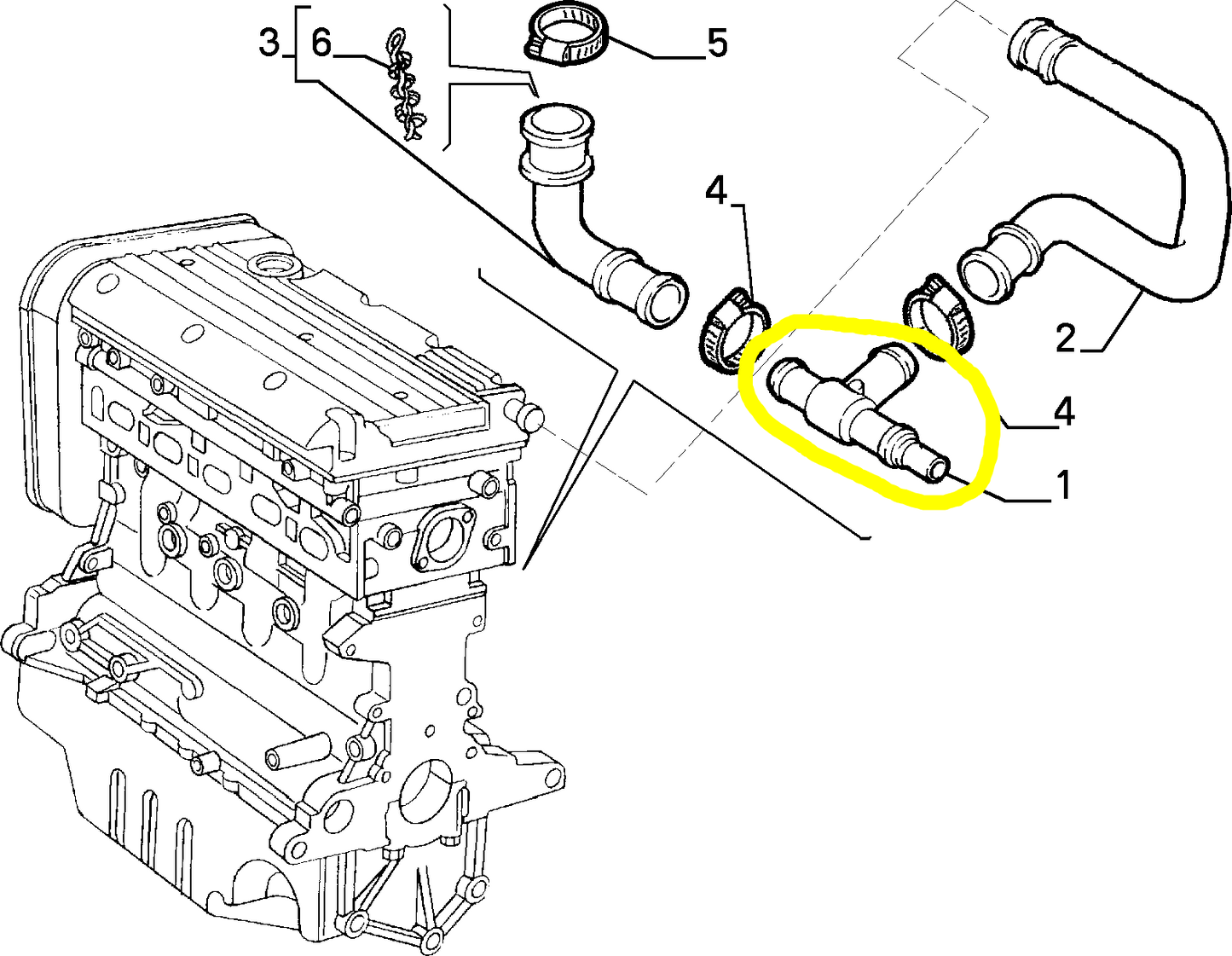 Lancia K Lubrication System Connection New Original 46431860 7791184