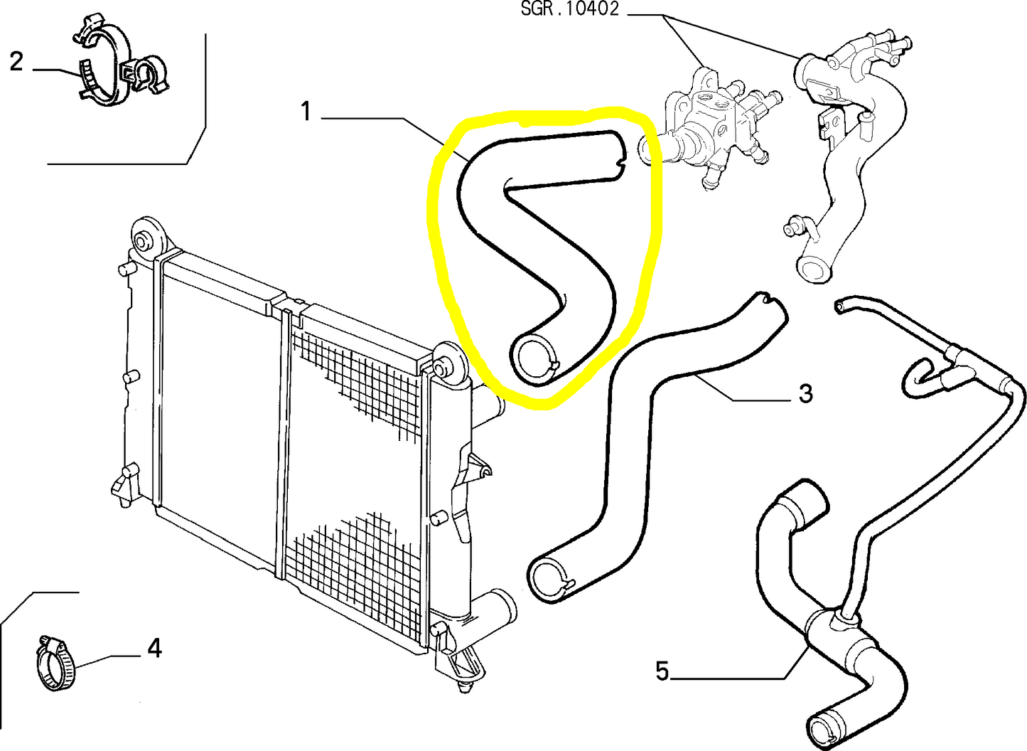 Lancia Dedra Fiat Coupé Manicotto Flessibile Superiore Radiatore Nuovo Originale 7759597