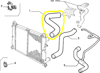 Lancia Dedra Fiat Coupé Manicotto Flessibile Superiore Radiatore Nuovo Originale 7759597