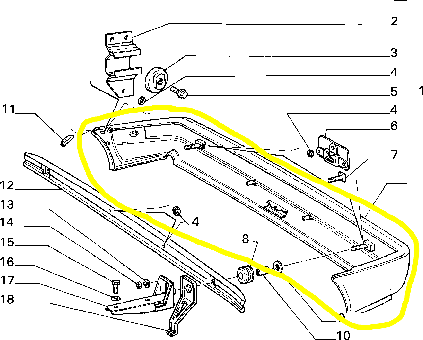 Lancia Delta Integrale Paraurti Posteriore Nuovo Originale Codice Ricambio 82445936 - Raggi's Collectibles' Automotive Art