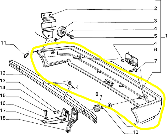 Lancia Delta Integrale Paraurti Posteriore Nuovo Originale Codice Ricambio 82445936 - Raggi's Collectibles' Automotive Art