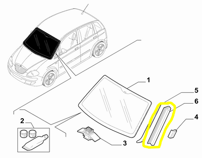 Lancia Musa Fiat Idea Windshield Rubber Weather Strip Clip New Original 51732930 51732931