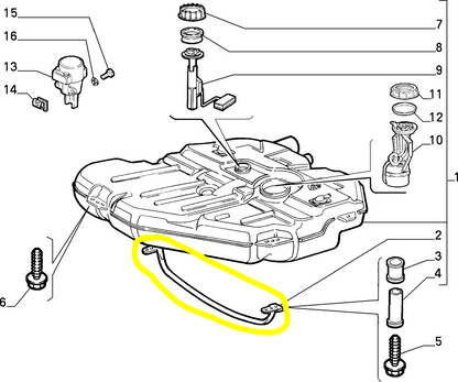 Lancia K Alfa Romeo 166 Fuel Tank Support New Original 82480085 60813851