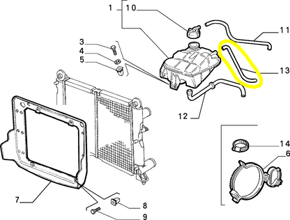 Lancia Dedra 1800 Radiator Tank Hose New Original 7792028 7760898