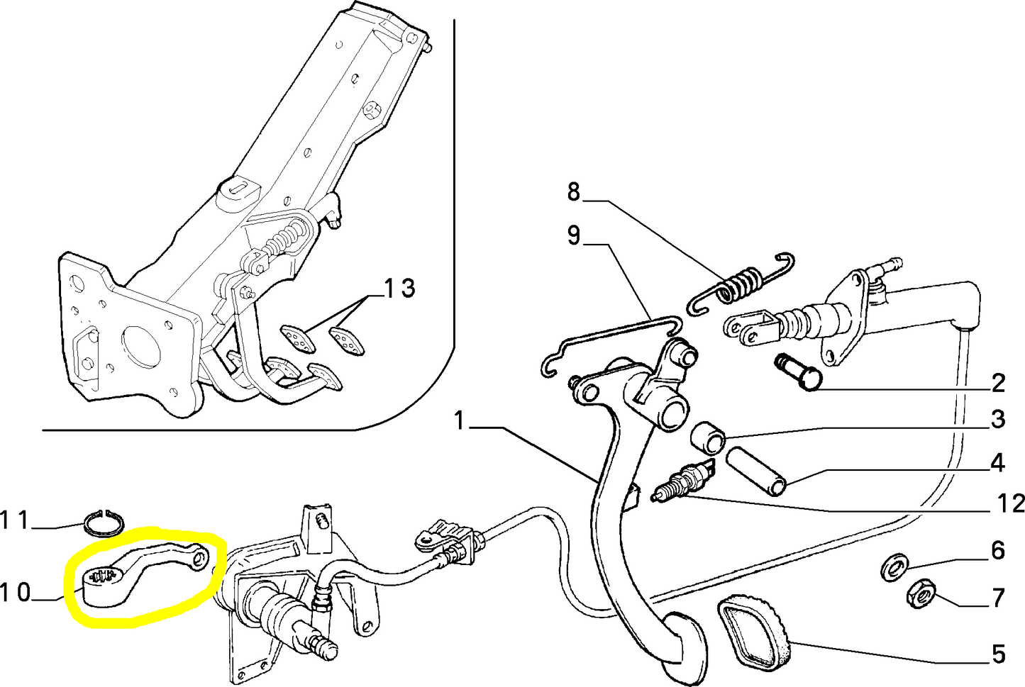 Lancia Delta Integrale and Evoluzione Clutch Cylinder Lever New Original 46421946 82409600