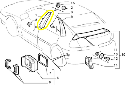 Lancia Delta Modanatura Rivestimento Esterno Montante Centrale Sinistro Nuovo Originale 82464963