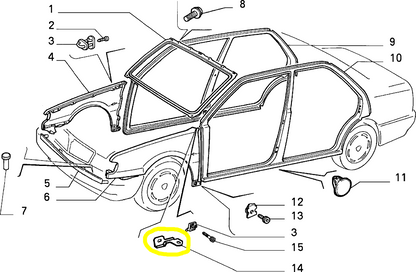 Lancia Dedra Left Side Panel Bracket New Original 82454695