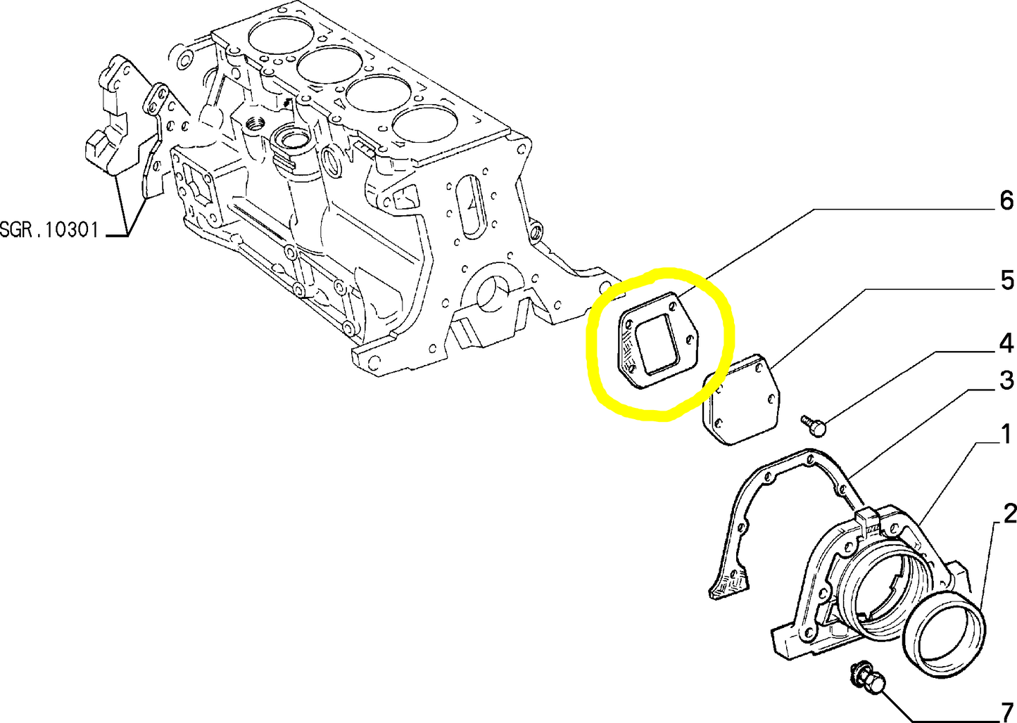 Lancia Delta 1600 R86 Engine Crankcase Cover Seal Gasket New Original 7668657 7596855