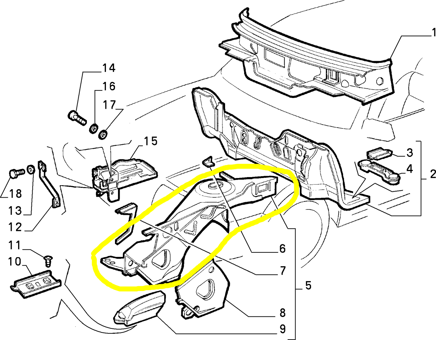 Lancia Thema Fiat Croma Fiancata Anteriore Interna Puntone Sinistro Nuovo 5888711 5892670