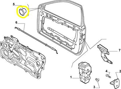 Lancia Ypsilon Fiat Punto Tappo Portiera Anteriore Nuovo Originale 51711860