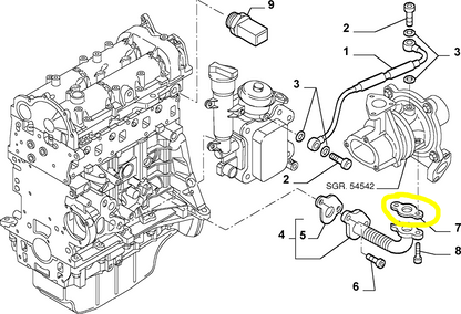 Lancia Delta Musa and Ypsilon Lubrication Pipe Seal Gasket New Original 55193060 46785456