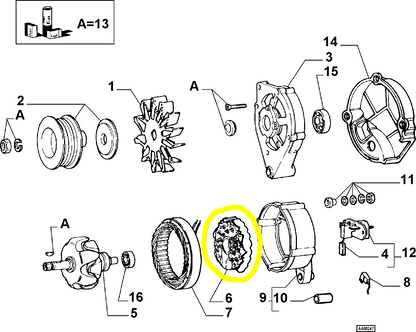 Lancia Thema e Dedra Integrale Raddrizzatore Alternatore Nuovo Originale 9939571 9938606