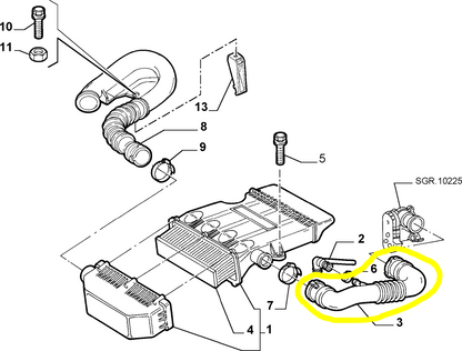 Lancia Y Fiat Punto Manicotto Flessibile Scatola Filtro Aria Nuovo Originale 46784502 46529090