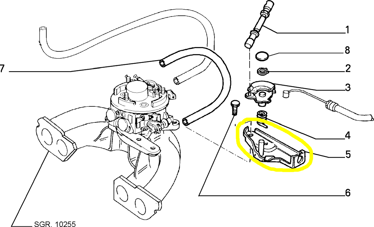 Lancia Dedra 1600 Throttle Body Bracket New Original 7706514 7623798