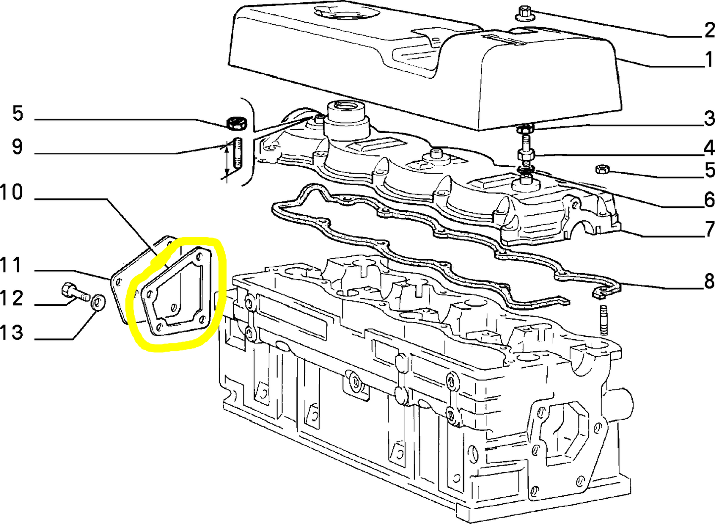 Lancia Thema TD Fiat Croma and Ducato Engine Crankcase Cover Seal Gasket New Original 98421304 4279599