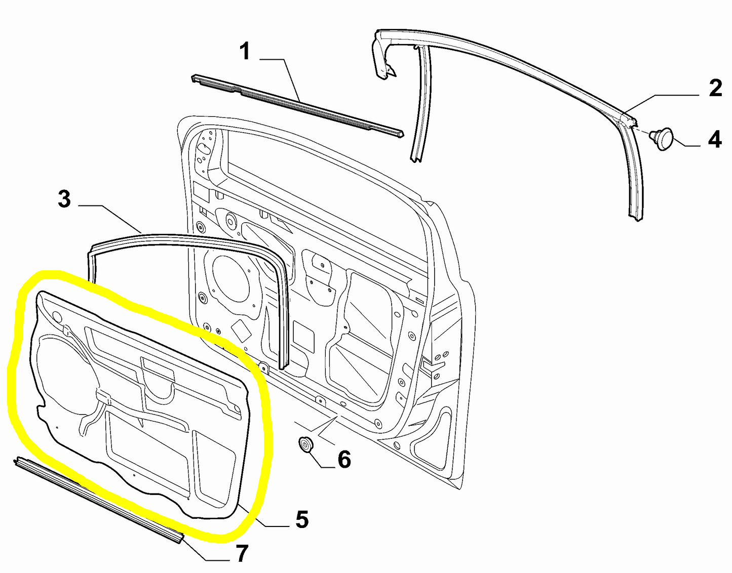 Lancia Delta Fiat Bravo Riparo Imbottitura Portiera Anteriore Sinistra Nuovo Originale 51979571 51793340