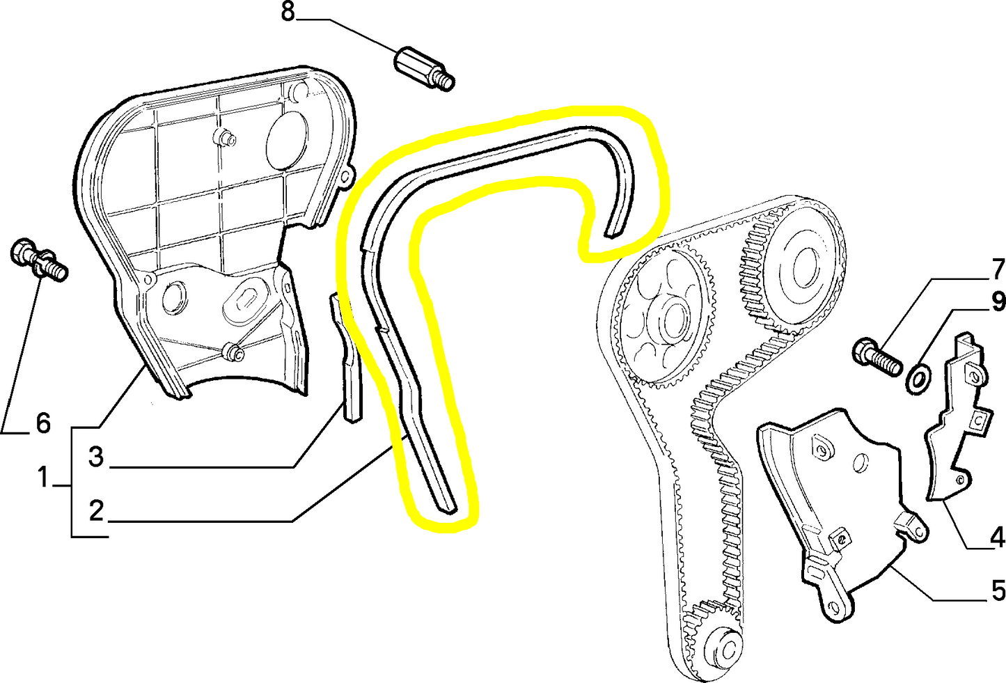 Lancia K Fiat Bravo Timing Cover Seal Gasket New Original 46400670