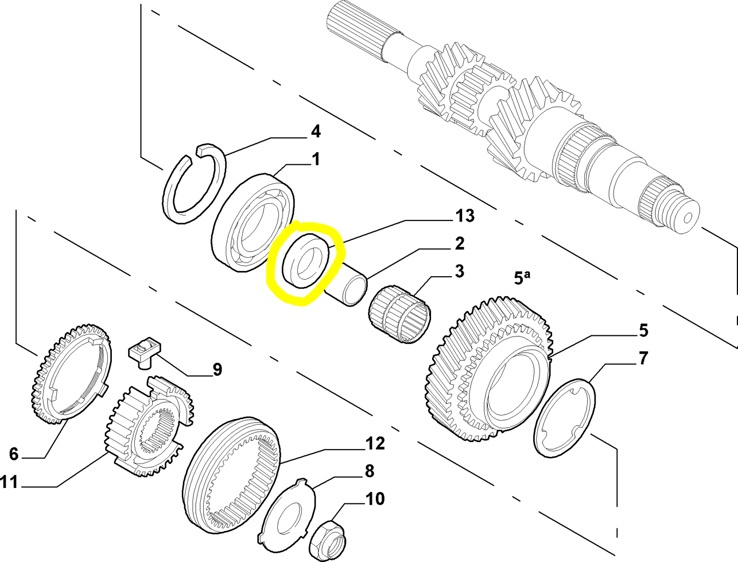 Lancia Ypsilon 5th Speed Gear Bearing Spacer New Original 7680038 7581060