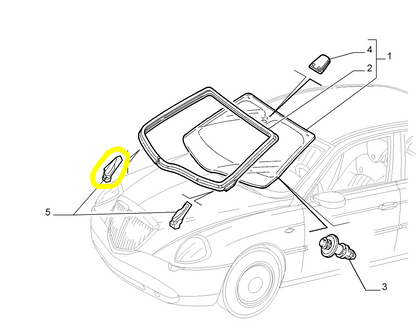 Lancia Thesis Mostrina Destra Parabrezza Nuova Originale 60669961 51750744