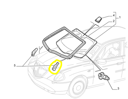 Lancia Thesis Mostrina Sinistra Parabrezza Nuova Originale 60669962 51750745