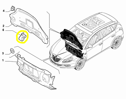 Lancia Delta Isolamento Cofano Motore Nuovo Originale 51836356
