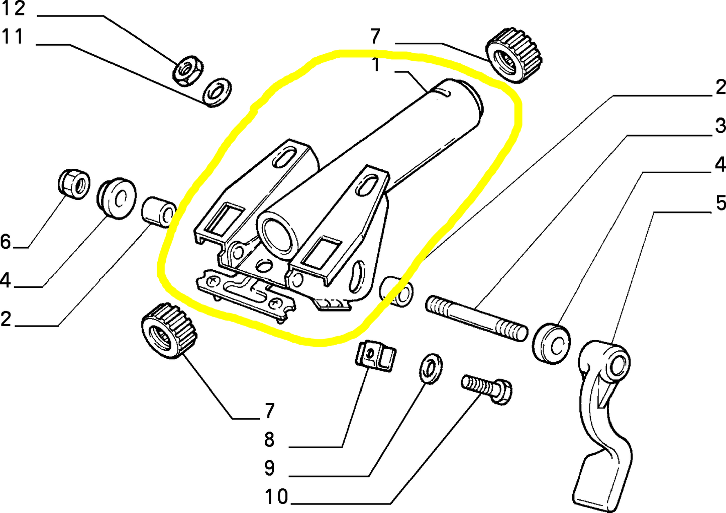 Autobianchi Y10 Steering Shaft Support New Original 7715468