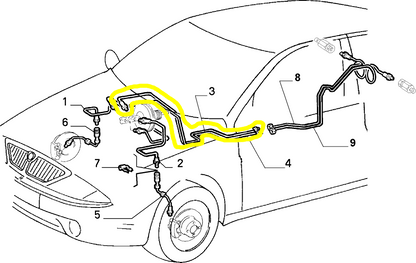 Lancia Y Fiat Punto Tubo Impianto Freno Posteriore Destro Nuovo Originale 46465296