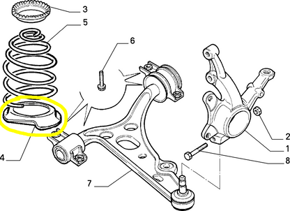 Lancia Lybra Anello Inferiore Appoggio Molla Sospensione Anteriore Nuovo Originale 46544152 50703974