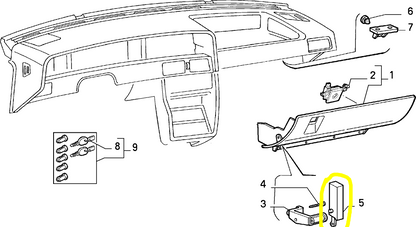 Lancia Delta and Dedra Alfa Romeo 155 Glove Box Door Positioning Device New Original 60809239 82449370