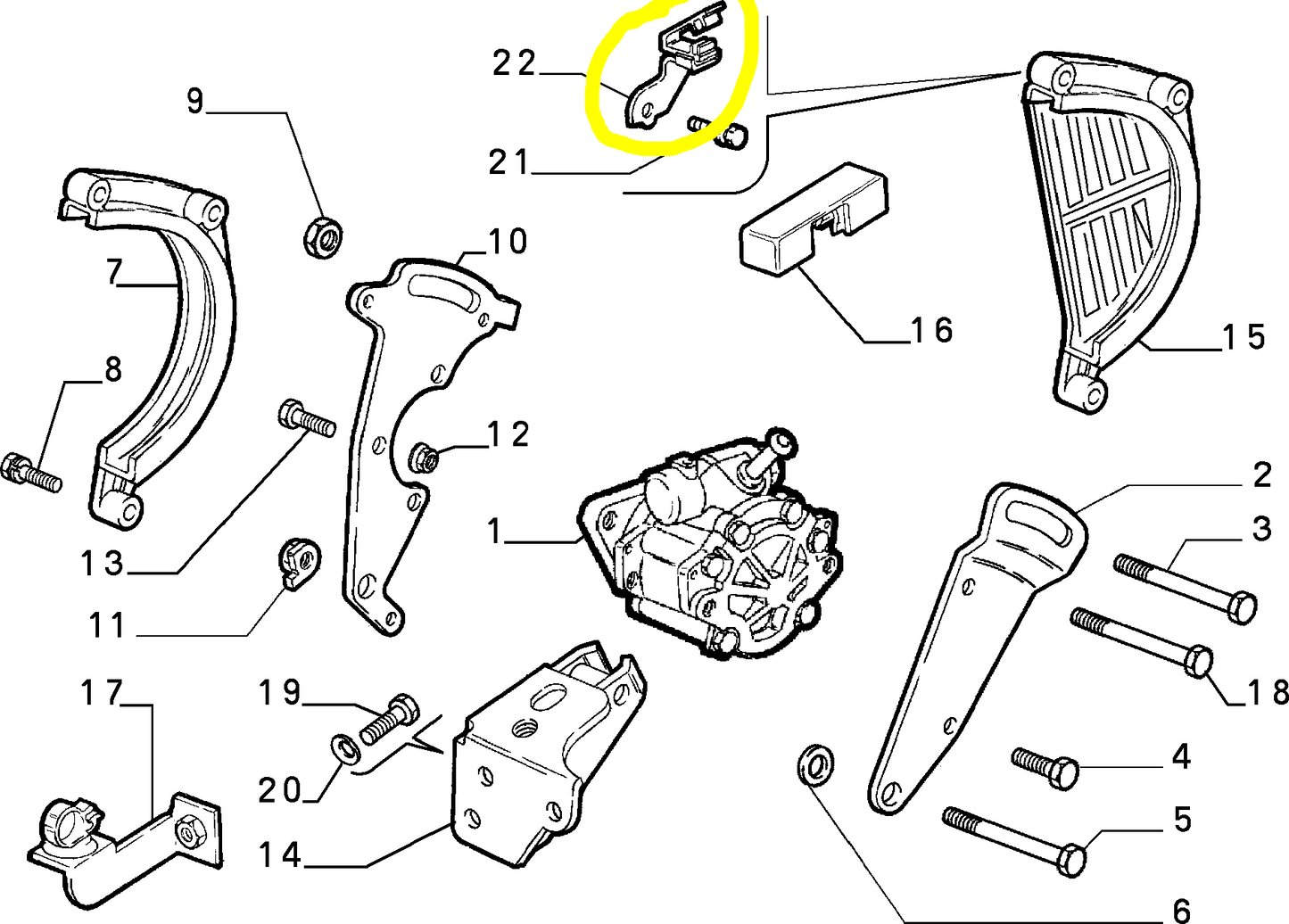 Lancia Delta e Dedra 1600 Staffa Riparo Pompa Servosterzo Nuova Originale 7775233