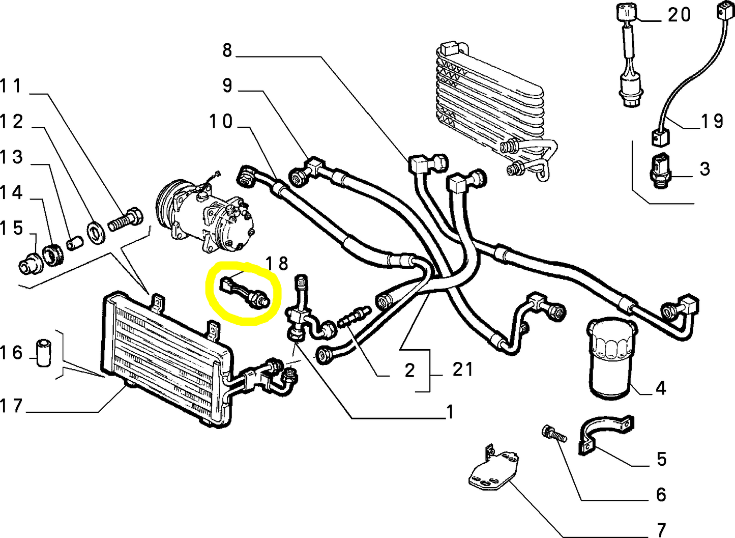 Lancia Dedra Fiat Tempra Elettrovalvola Aria Condizionata Nuova Originale 7612038 7751761