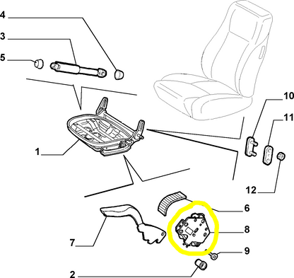 Lancia Lybra Alfa Romeo 156 Front Seat Backrest Adjustment Device New Original 60815871