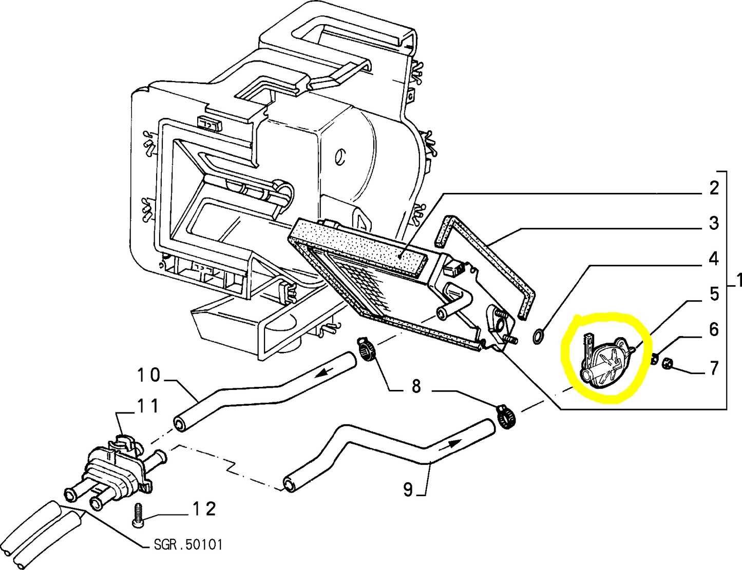 Fiat Tempra and Tipo Heating Cock New Original 7603138 60806593