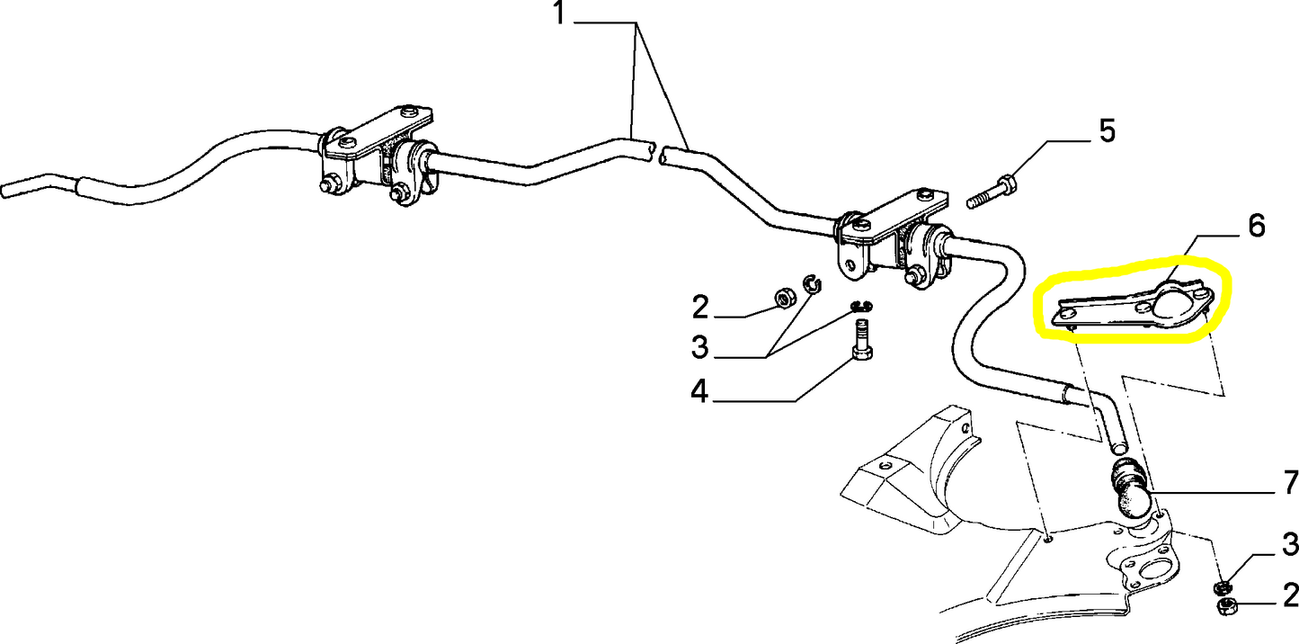 Lancia Delta Integrale Staffa Destra Tassello Elastico Barra di Torsione Anteriore Nuova Originale
