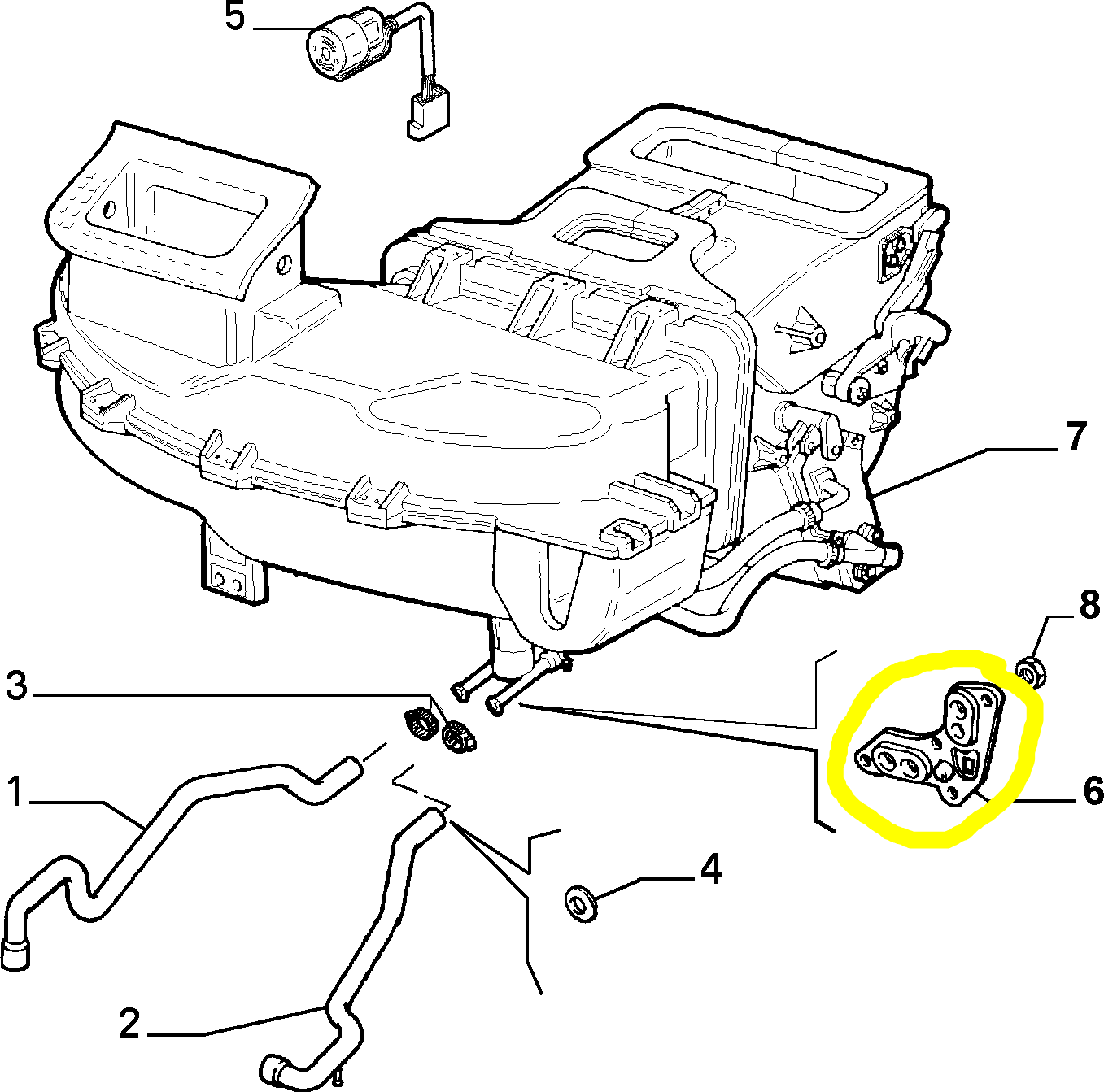 Lancia Delta Dedra and Lybra Air Conditioning System Seal Gasket New Original 46403633 60813209