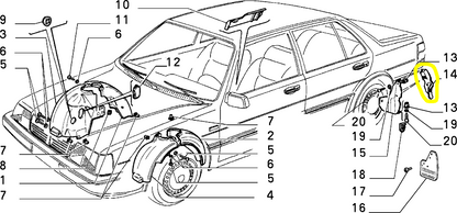 Lancia Thema Rear Left Fender Protection New Original 82436202