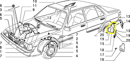 Lancia Thema Riparo Parafango Posteriore Sinistro Nuovo Originale 82458665 82436200