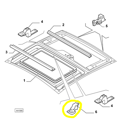 Lancia Ypsilon Folding Top Right Bracket New Original 71729147