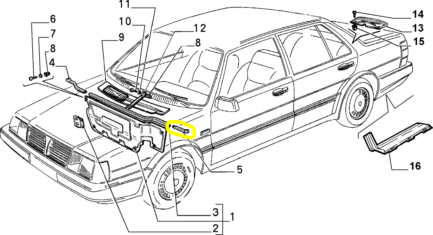 Lancia Thema Fiat Croma Guarnizione di Tenuta Sinistra Paratia Cofano Motore Nuova Originale 82425655