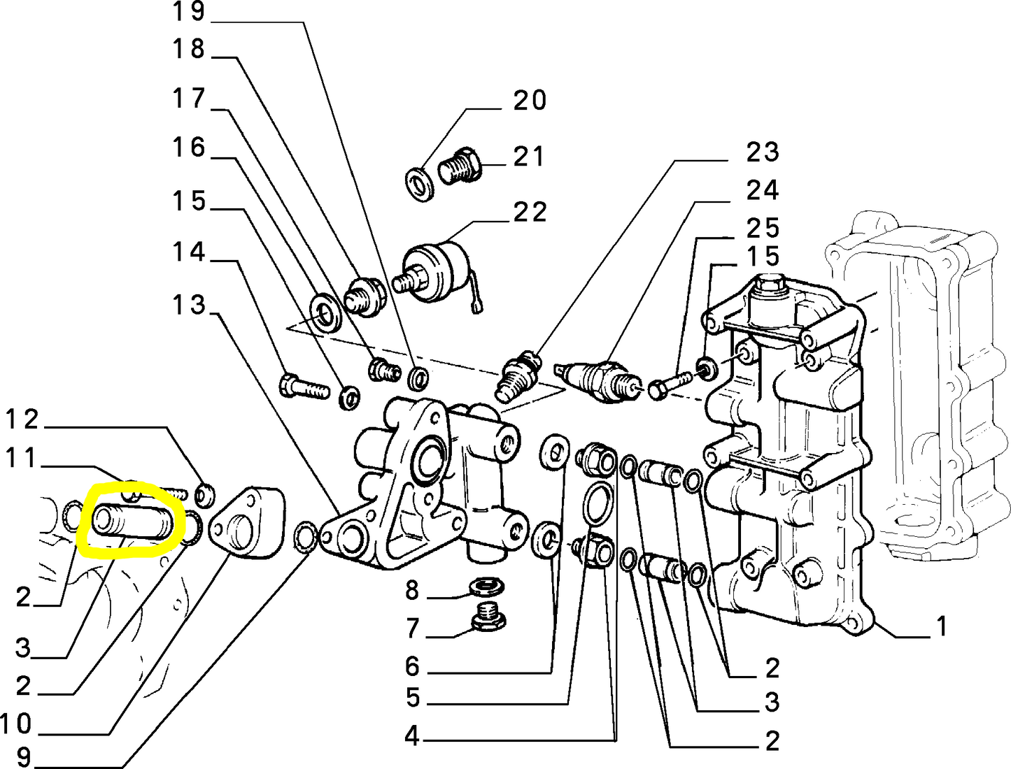 Lancia Thema Fiat Croma Tubo Corpo Pompa Acqua 4823684 7302894