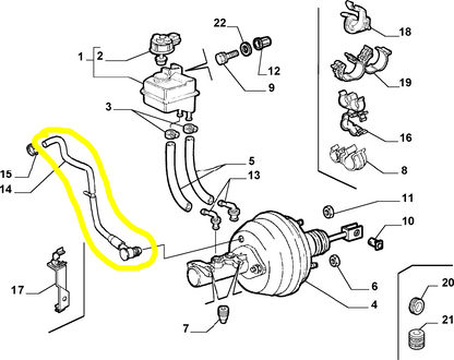 Lancia Lybra JTD Power Brake Hose New Original 46803490