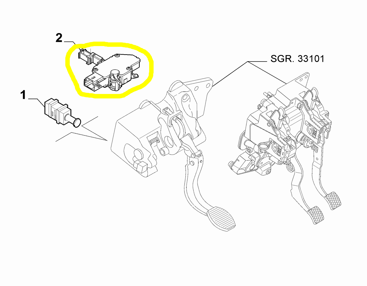 Lancia Delta and Ypsilon Clutch Release Sensor New Original 51905704