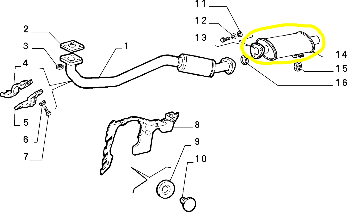 Lancia Dedra Integrale Rear Exhaust Silencer New Original 7688637