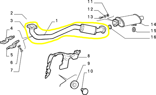 Lancia Dedra Integrale Exhaust Manifold Pipe New Original 7703086