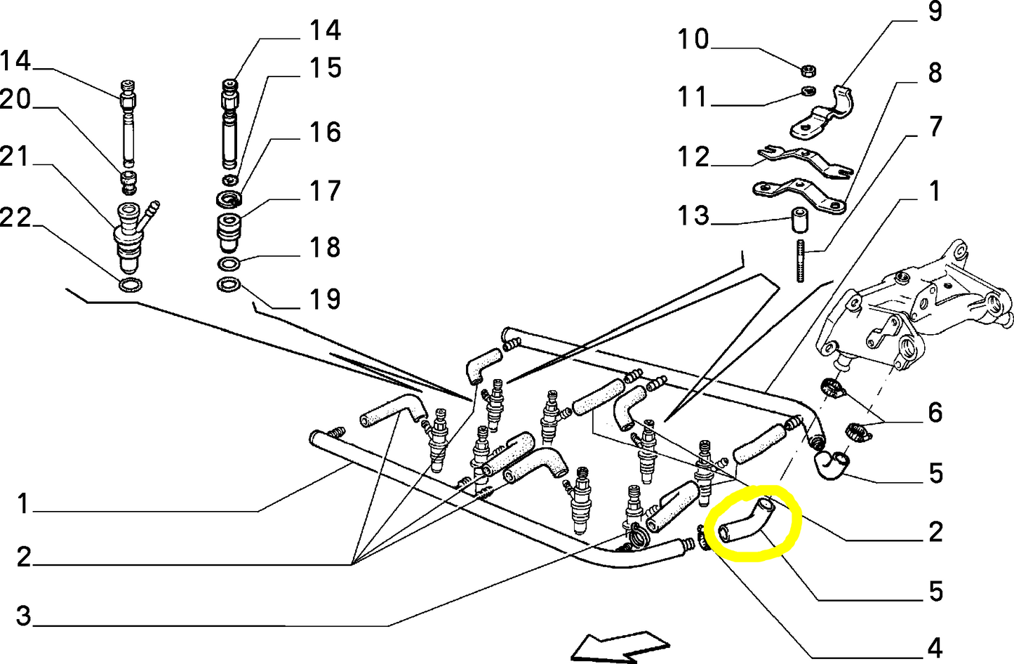 Lancia Thema 8.32 Ferrari Manicotto Flessibile Impianto Iniezione Nuovo Originale 46129913