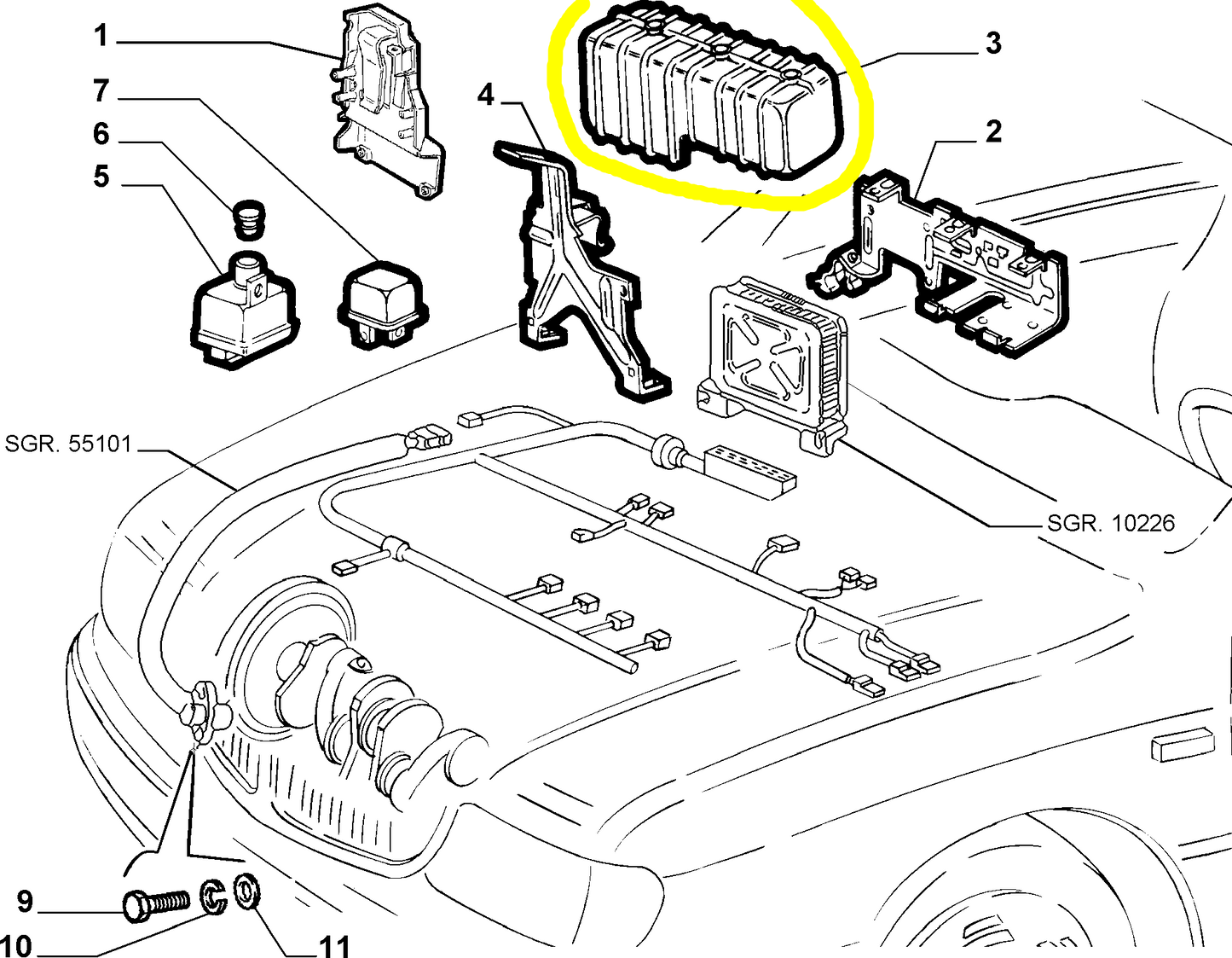 Lancia Dedra Injection Electronic Control Unit Protection New Original 7775405 7729239